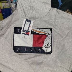 Tommy Jeans Gray Hoodie with Bugs Bunny
